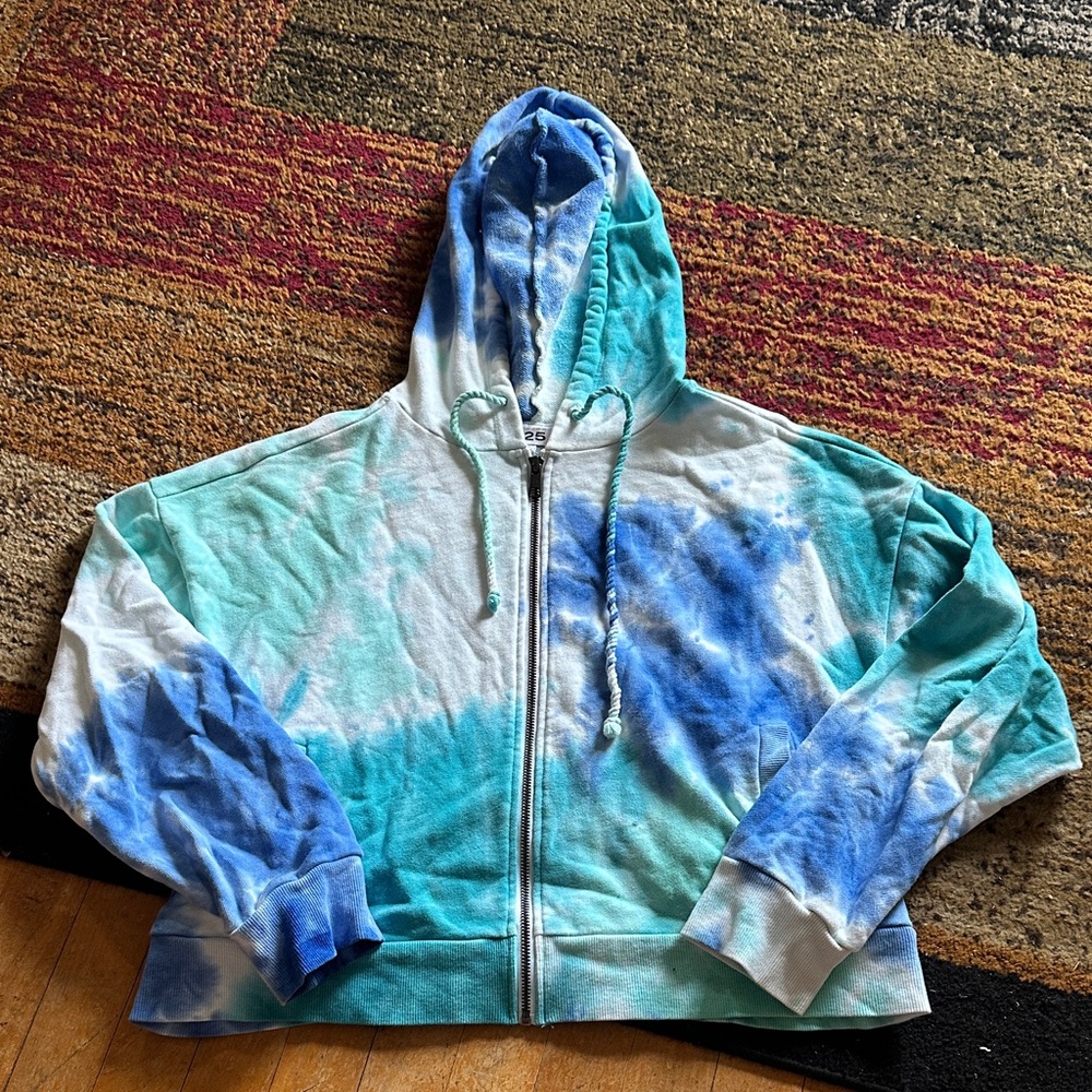 525 America Blue and Green Tie-Dye Hoodie